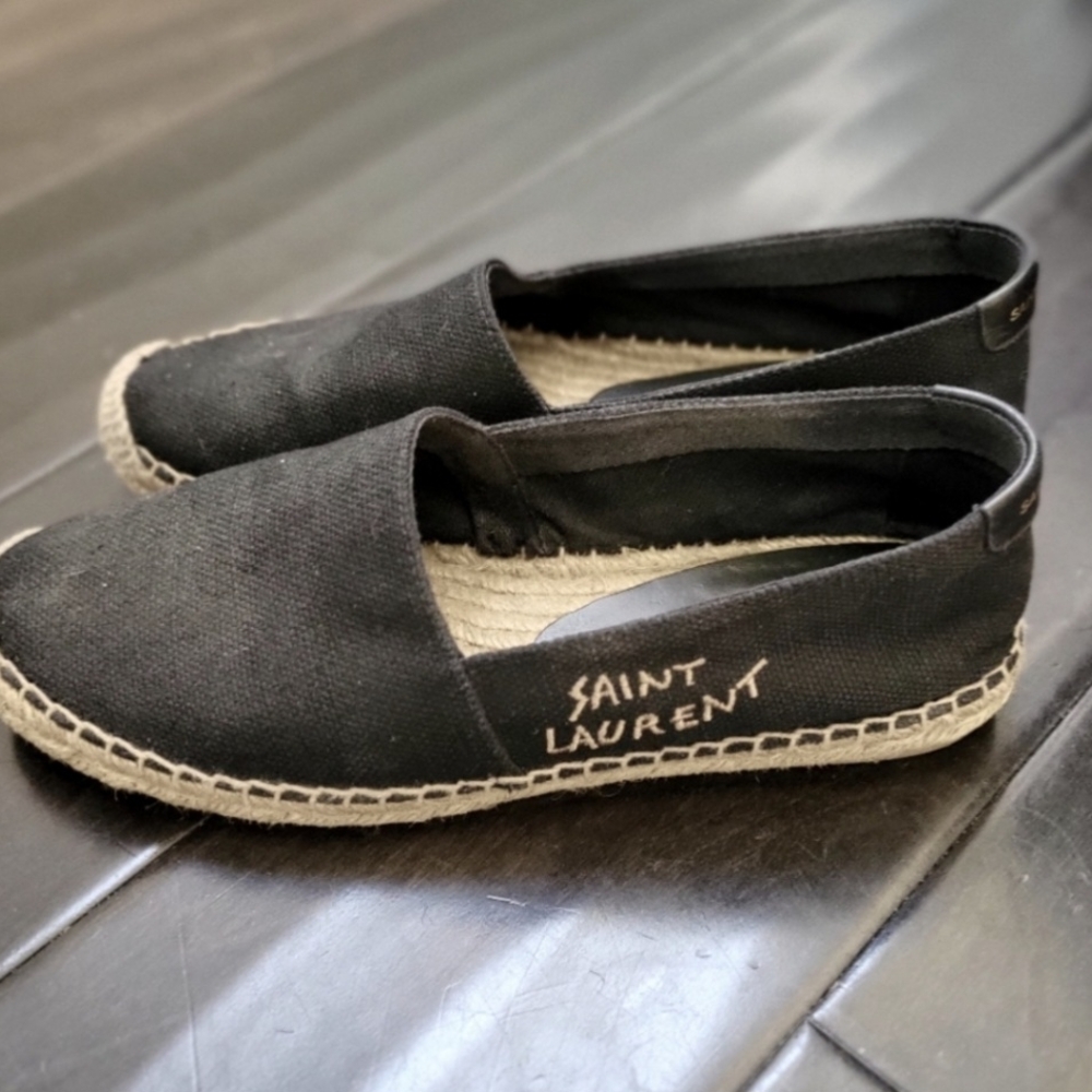 Saint Laurent Black Canvas Espadrilles